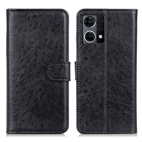 Custodia Portafoglio In Pelle Cover con Supporto A04D per Oppo F21 Pro 4G Nero