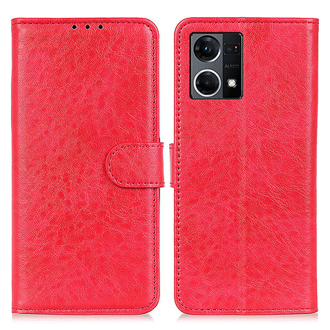 Custodia Portafoglio In Pelle Cover con Supporto A04D per Oppo F21s Pro 4G Rosso