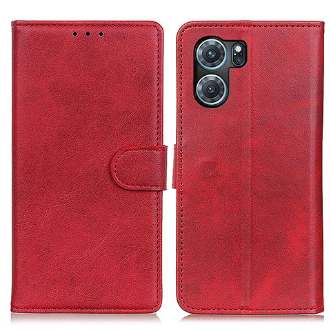 Custodia Portafoglio In Pelle Cover con Supporto A04D per Oppo K10 5G Rosso