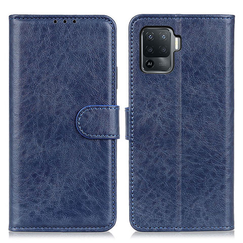 Custodia Portafoglio In Pelle Cover con Supporto A04D per Oppo Reno5 F Blu