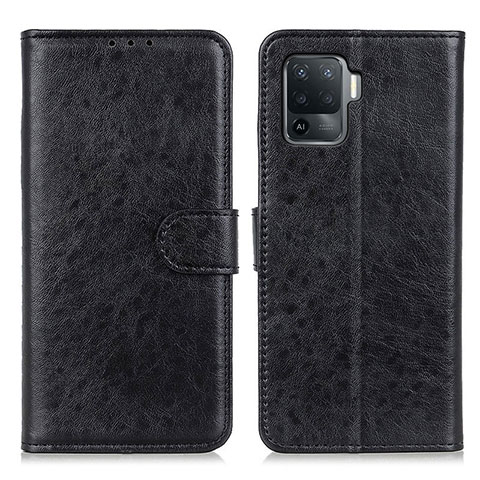 Custodia Portafoglio In Pelle Cover con Supporto A04D per Oppo Reno5 Lite Nero