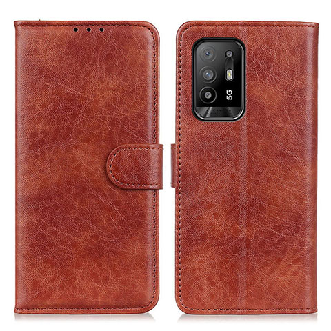 Custodia Portafoglio In Pelle Cover con Supporto A04D per Oppo Reno5 Z 5G Marrone