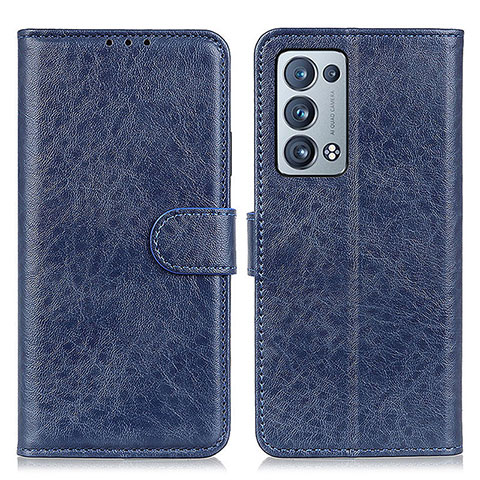 Custodia Portafoglio In Pelle Cover con Supporto A04D per Oppo Reno6 Pro 5G Blu