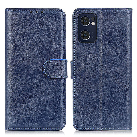 Custodia Portafoglio In Pelle Cover con Supporto A04D per Oppo Reno7 5G Blu