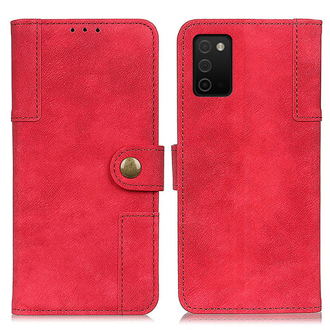 Custodia Portafoglio In Pelle Cover con Supporto A04D per Samsung Galaxy A02s Rosso