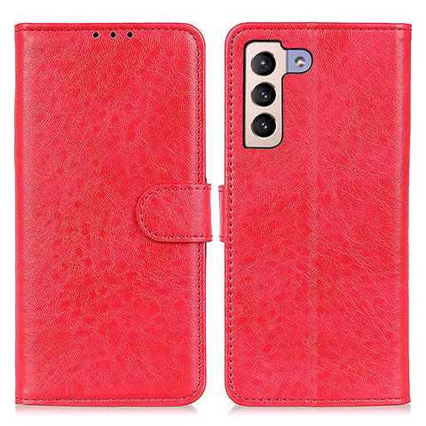 Custodia Portafoglio In Pelle Cover con Supporto A04D per Samsung Galaxy S22 5G Rosso