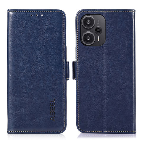 Custodia Portafoglio In Pelle Cover con Supporto A04D per Xiaomi Poco F5 5G Blu