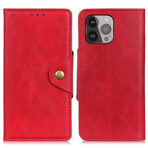 Custodia Portafoglio In Pelle Cover con Supporto A05 per Apple iPhone 14 Pro Rosso