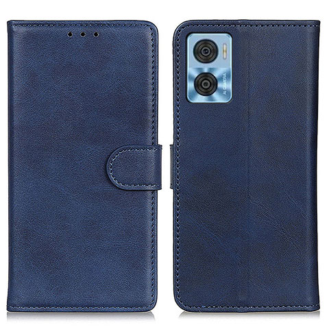 Custodia Portafoglio In Pelle Cover con Supporto A05D per Motorola Moto E22 Blu