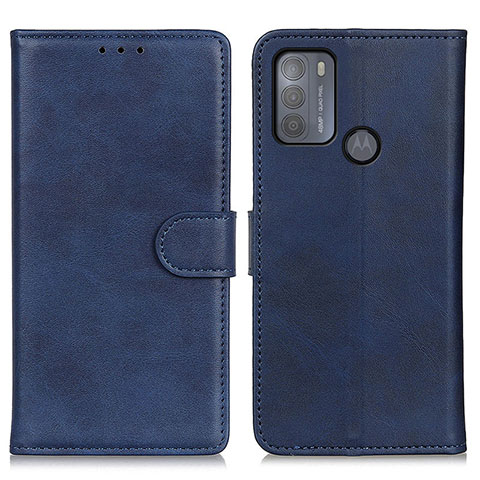 Custodia Portafoglio In Pelle Cover con Supporto A05D per Motorola Moto G50 Blu