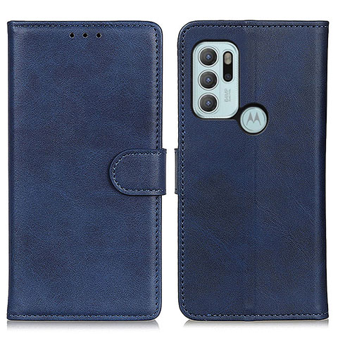 Custodia Portafoglio In Pelle Cover con Supporto A05D per Motorola Moto G60s Blu