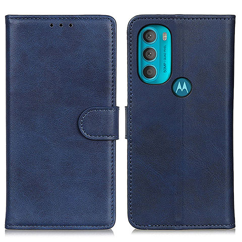 Custodia Portafoglio In Pelle Cover con Supporto A05D per Motorola Moto G71 5G Blu