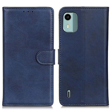 Custodia Portafoglio In Pelle Cover con Supporto A05D per Nokia C12 Blu