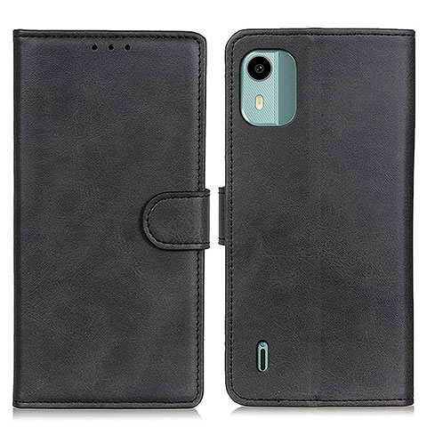 Custodia Portafoglio In Pelle Cover con Supporto A05D per Nokia C12 Nero