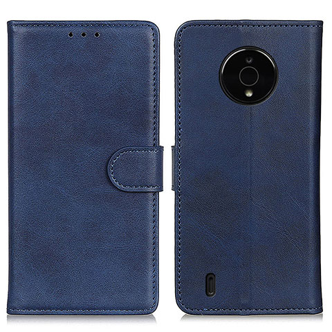 Custodia Portafoglio In Pelle Cover con Supporto A05D per Nokia C200 Blu