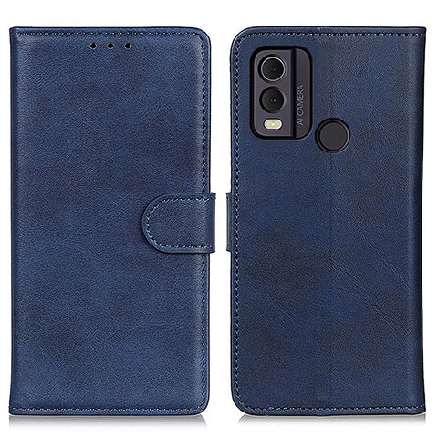 Custodia Portafoglio In Pelle Cover con Supporto A05D per Nokia C22 Blu