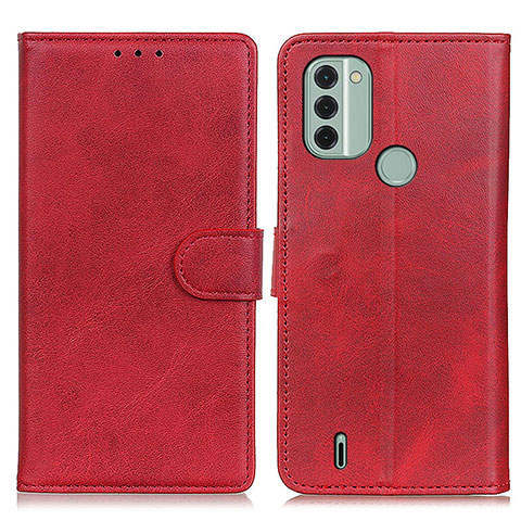 Custodia Portafoglio In Pelle Cover con Supporto A05D per Nokia C31 Rosso