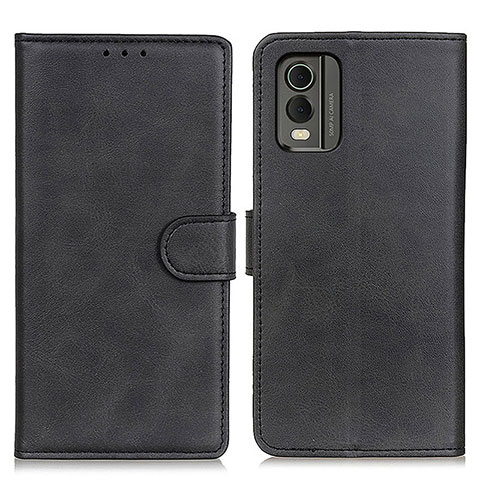 Custodia Portafoglio In Pelle Cover con Supporto A05D per Nokia C32 Nero