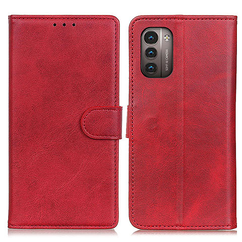 Custodia Portafoglio In Pelle Cover con Supporto A05D per Nokia G21 Rosso