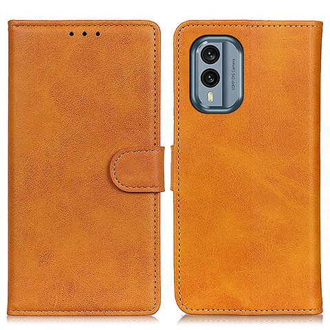 Custodia Portafoglio In Pelle Cover con Supporto A05D per Nokia X30 5G Marrone