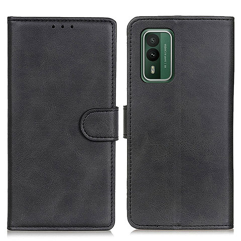 Custodia Portafoglio In Pelle Cover con Supporto A05D per Nokia XR21 Nero