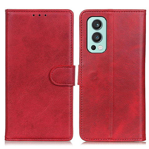 Custodia Portafoglio In Pelle Cover con Supporto A05D per OnePlus Nord 2 5G Rosso