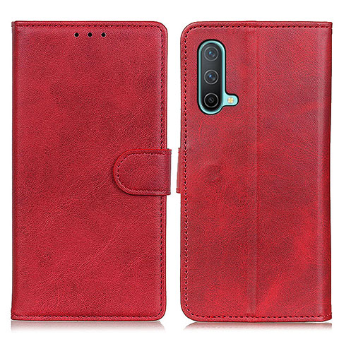 Custodia Portafoglio In Pelle Cover con Supporto A05D per OnePlus Nord CE 5G Rosso