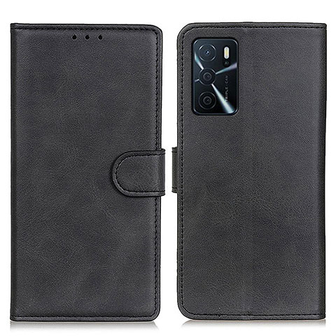 Custodia Portafoglio In Pelle Cover con Supporto A05D per Oppo A16 Nero