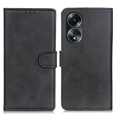 Custodia Portafoglio In Pelle Cover con Supporto A05D per Oppo A18 Nero