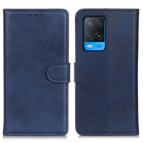 Custodia Portafoglio In Pelle Cover con Supporto A05D per Oppo A54 4G Blu