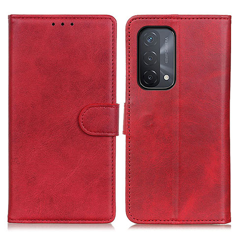 Custodia Portafoglio In Pelle Cover con Supporto A05D per Oppo A54 5G Rosso