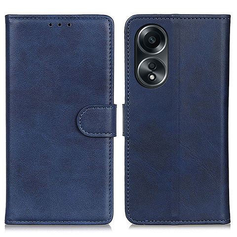 Custodia Portafoglio In Pelle Cover con Supporto A05D per Oppo A78 4G Blu