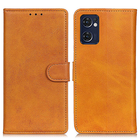 Custodia Portafoglio In Pelle Cover con Supporto A05D per Oppo Find X5 Lite 5G Marrone