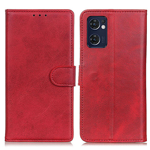 Custodia Portafoglio In Pelle Cover con Supporto A05D per Oppo Find X5 Lite 5G Rosso