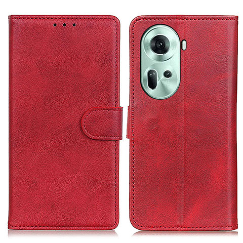 Custodia Portafoglio In Pelle Cover con Supporto A05D per Oppo Reno11 5G Rosso