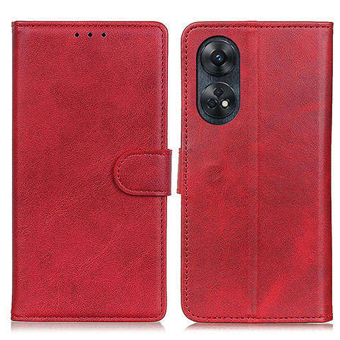 Custodia Portafoglio In Pelle Cover con Supporto A05D per Oppo Reno8 T 4G Rosso