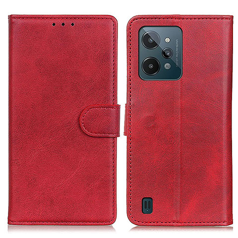 Custodia Portafoglio In Pelle Cover con Supporto A05D per Realme C31 Rosso