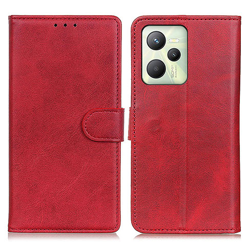 Custodia Portafoglio In Pelle Cover con Supporto A05D per Realme C35 Rosso