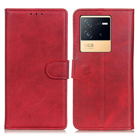 Custodia Portafoglio In Pelle Cover con Supporto A05D per Vivo iQOO Neo6 5G Rosso