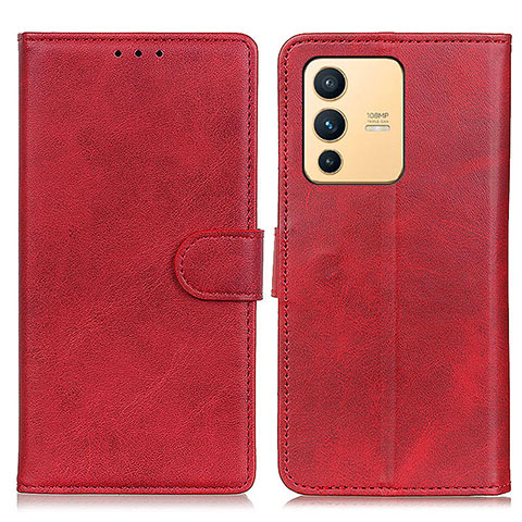 Custodia Portafoglio In Pelle Cover con Supporto A05D per Vivo V23 5G Rosso