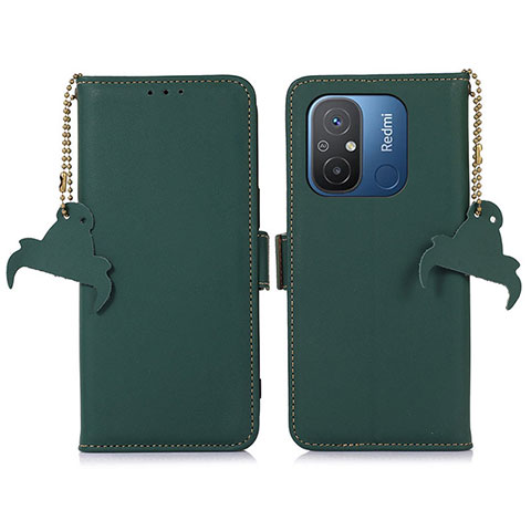 Custodia Portafoglio In Pelle Cover con Supporto A05D per Xiaomi Redmi 12C 4G Verde