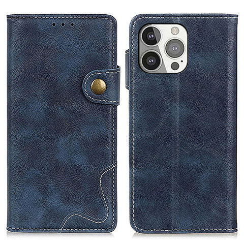 Custodia Portafoglio In Pelle Cover con Supporto A06 per Apple iPhone 15 Pro Max Blu