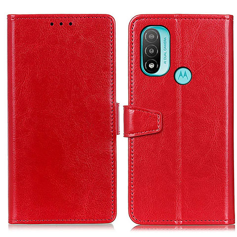 Custodia Portafoglio In Pelle Cover con Supporto A06D per Motorola Moto E30 Rosso