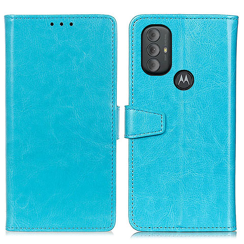 Custodia Portafoglio In Pelle Cover con Supporto A06D per Motorola Moto G Play Gen 2 Cielo Blu