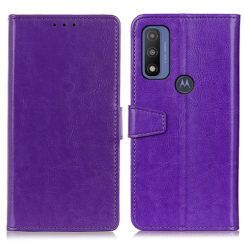 Custodia Portafoglio In Pelle Cover con Supporto A06D per Motorola Moto G Pure Viola