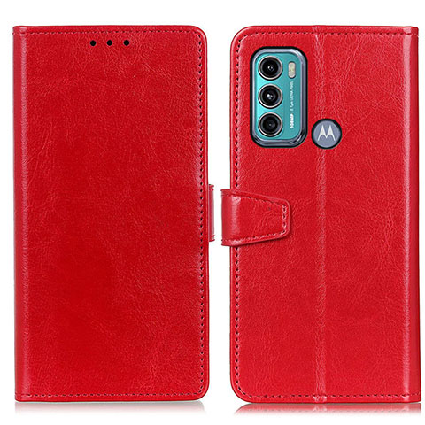 Custodia Portafoglio In Pelle Cover con Supporto A06D per Motorola Moto G40 Fusion Rosso