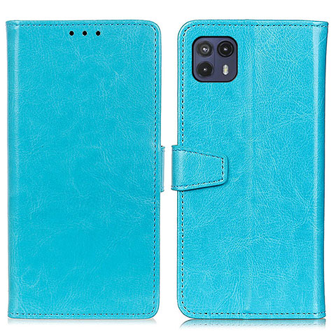 Custodia Portafoglio In Pelle Cover con Supporto A06D per Motorola Moto G50 5G Cielo Blu