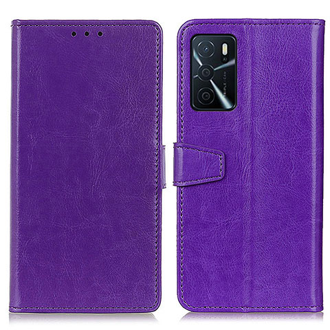 Custodia Portafoglio In Pelle Cover con Supporto A06D per Oppo A16 Viola