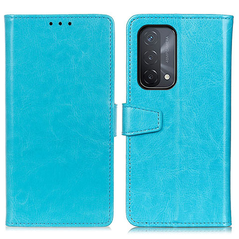 Custodia Portafoglio In Pelle Cover con Supporto A06D per Oppo A54 5G Cielo Blu