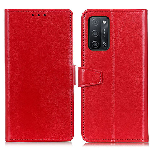 Custodia Portafoglio In Pelle Cover con Supporto A06D per Oppo A55 5G Rosso